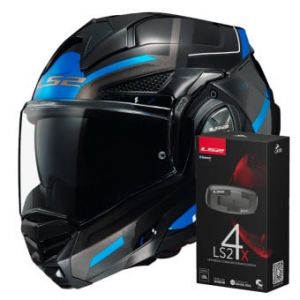 Casques modulables Advant X Spectrum Black Titanium Blue FF901 + Kit Bluetooth 4X