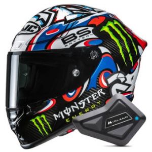 Casques int&eacute;graux RPHA 1 V2 Carbon Quartararo Le Mans 3 MC25 + Kit Bluetooth BT Mini