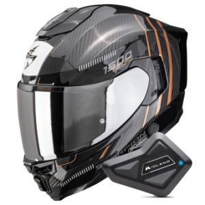 Casques int&eacute;graux Exo 1500 Carbon Air Zity Black Copper + Kit Bluetooth BT Mini