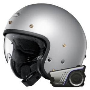 Casques Jet J.O2 Matt Light Silver + Kit bluetooth 60S Harman Kardon