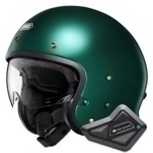 Casques Jet J.O2 British Green + Kit Bluetooth BT Mini
