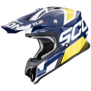 Casques Cross & Enduro VX-16 Evo Air Analog White Blue Yellow