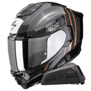 Casques int&eacute;graux Exo 1500 Carbon Air Zity Black Copper + Kit bluetooth Exo-Com Link-1
