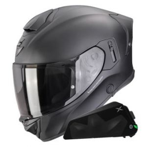 Casques int&eacute;graux Exo 530 i Air Solid Matt Black + Kit bluetooth Exo-Com Link-1C