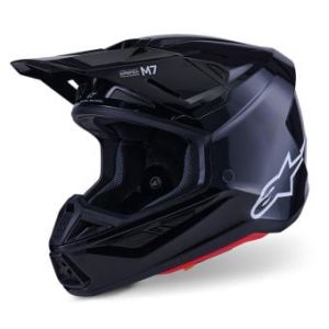 Casques Cross & Enduro S-M7 Solid Black Glossy