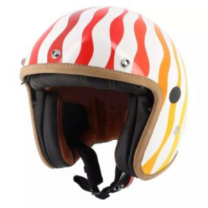 Casques Jet Flower Carbon White Orange Red