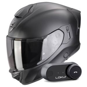 Casques int&eacute;graux Exo 530 Air Solid Matt Black + Kit Bluetooth Lokui K30