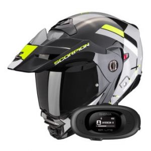 Casques modulables ADX-2 Galane Grey Black Neon Yellow + Kit bluetooth 5R Lite Solo