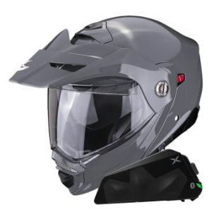 Casques modulables ADX-2 Grey Cement + Kit bluetooth Exo-Com Link-1C Solo