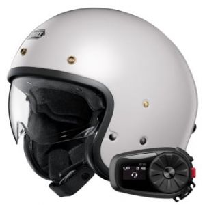 Casques Jet J.O2 Off White + Kit Bluetooth 5S Solo
