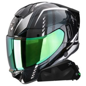 Casques int&eacute;graux Exo 530 Air Theras Black Chameleon White + Kit bluetooth Exo-Com Link-1C