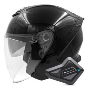 Casques Jet RX31-Jet Shiny Black + Kit Bluetooth BT Mini