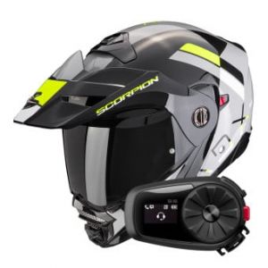 Casques modulables ADX-2 Galane Grey Black Neon Yellow + Kit Bluetooth 5S Solo