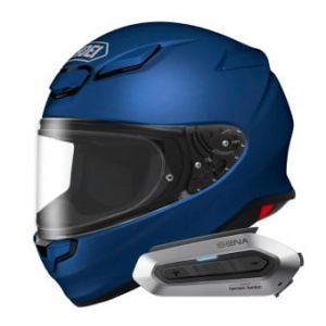 Casques int&eacute;graux NXR2 Matt Blue Metal + Intercom Sena SRL-EXT Harman Kardon
