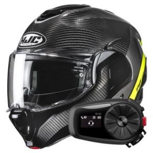 Casques modulables F100 Carbon Stan MC3H + Kit Bluetooth 5S Solo