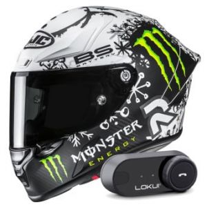 Casques intégraux RPHA 1 V2 Carbon Snow Diablo MC10SF + Kit Bluetooth Lokui K30