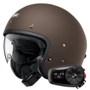 Casques Jet J.O2 Matt Brown + Kit Bluetooth 5S Solo