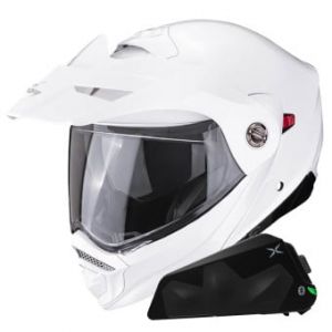 Casques modulables ADX-2 White + Kit bluetooth Exo-Com Link-1C Solo