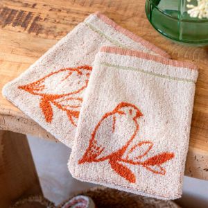 2 gants de toilette Chats sur la branche