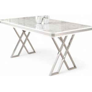 Vals marbre blanc chrome 130 x 80 x h74