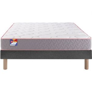 Au lit 140x190 + sommier anthracite + pieds