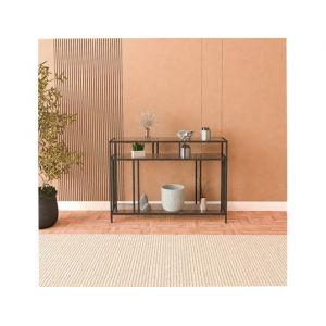 Venedik 100 noir, verre fum&eacute; 100 x 78 x h30cm