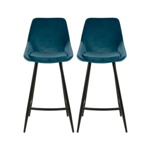 Lot de 2 T. Bari bleu clair velours (plan)