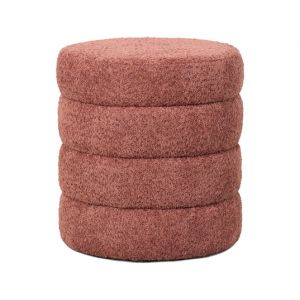 Fino beige vieux rose fourrure 42 x 42 x 46 cm