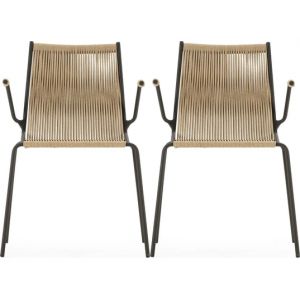 Lot de 2 C. Emily avec accoudoir cr&egrave;me