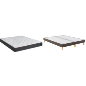 Vitality 2.1 160x200 + 2 sommiers marron +pieds