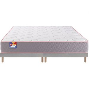 Au lit 160x200 + 2 sommiers gris clair pieds