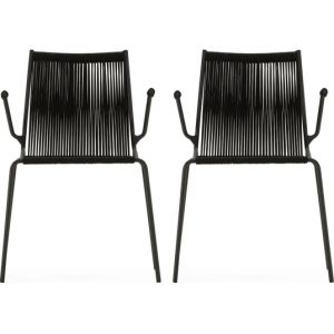 Lot de 2 C. Emily avec accoudoir noir
