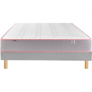 Endormi 160x200 + sommier gris clair + pieds