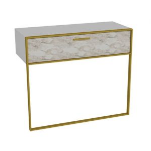 Polka blanc or blanc 90 x 38,5 x h76,8cm