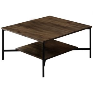 Ligne noire noyer noir 80 x 80 x h40cm