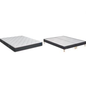 Vitality 2.1 160x200 + 2 sommiers gris fum&eacute; pieds