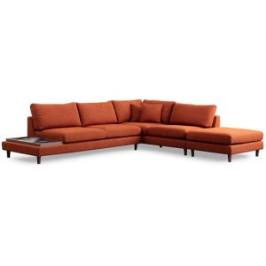 Tulip angle droit avec pouf orange 314 x 95 x h76