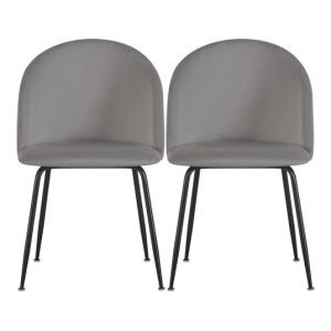 Lot de 2 C. Valta gris clair velours