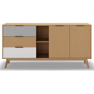 Elfa 2P2N3T chene gris blanc 165 x 40 x h81cm