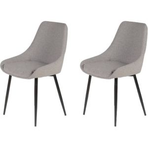 Lot de 2 C. Bari gris clair tissu