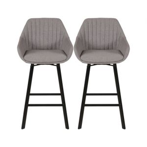 Lot de 2 T. Moss gris clair tissu (bar)