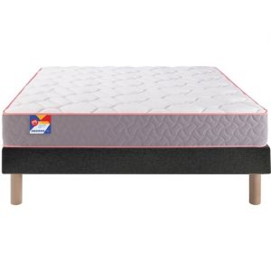 Au lit 140x190 + sommier velours nuit + pieds