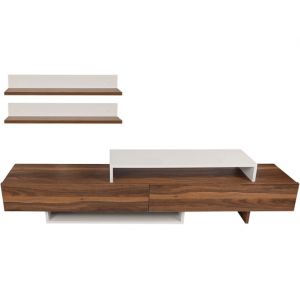 Nirvana - Teck, Blanc 180 x 41,7 x 29,5