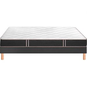 Vitality 2.1 140x190 + sommier gris fum&eacute; +pieds