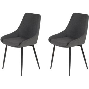 Lot de 2 C. Bari gris fonce effet daim