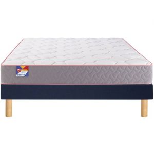 Au lit 140x190 + sommier bleu + pieds