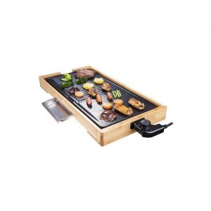 Plancha Grill, 2 en 1, 2200 W, Bambou v&eacute;ritable