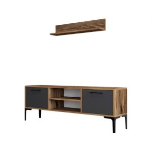 Riga - Anthracite, Noyer 140 x 48 x 30