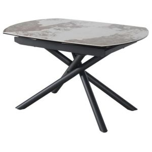 Briga blanc taupe 130-190x90x76 c&eacute;ram sur verre