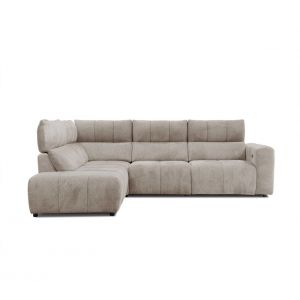 Canapé angle relax électrique gauche UNIVERS tissu forte taupe